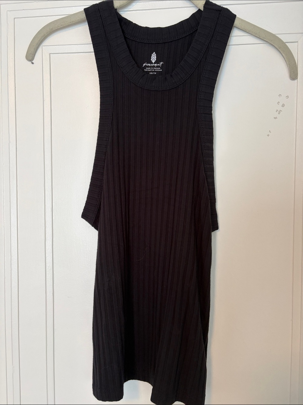 Free People streamlined Ribbed Black Tank Top